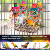 Parakeet Toys Bird Toys Conure Toys Birdcage Stands Bird Foraging Wall Seagrass Woven Hammock Swing Mat for Lovebirds,Cockatiel,Budgie and Other Small to Middle Birds