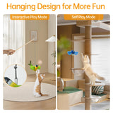 Wagcraze Chirping Bird, not Flapping Wings Door Hanging Cat Catnip Feather Toy - Interactive Cat Toys for Indoor Cats - Automatic Chirping Cat Toy for Cat Exercise & Kicker to Self Play (Blue New)