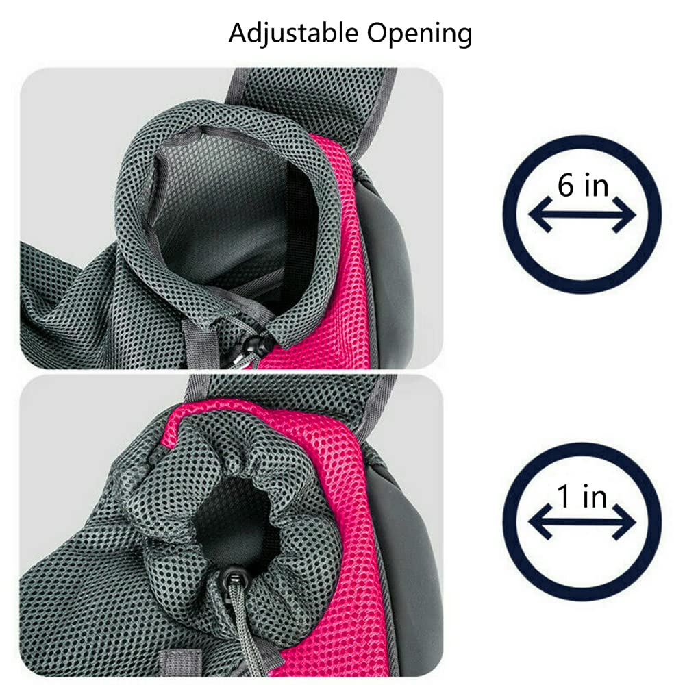 Kucehiup Dog Sling Carrier for Small Dogs Cat Carrier Breathable Mesh Bag(Fits Approximately 3 lbs to 6 lb Pets)(Rose Red)