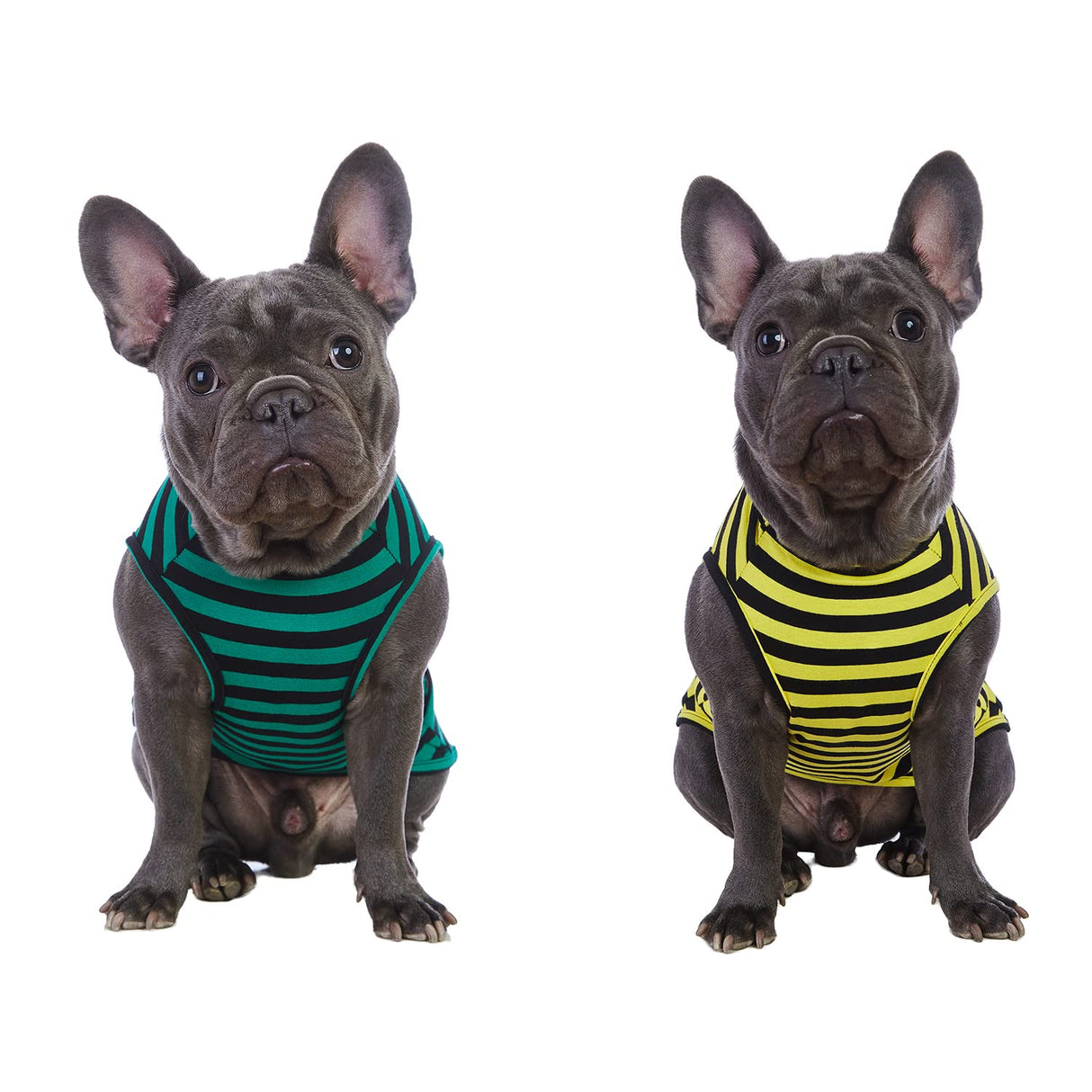 KAOOPETOPN Dog Striped Shirt Lightweight Vest Soft Breathable Cool Pet Clothes,Stretchy Sleeveless Tank for Boy Girl Dogs Large Medium Small,S