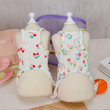 Floral Print Dog Dress Skirt for Small Medium Pet Skirt Soft Breathable Cotton Outfits