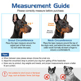 Pawaboo Dog Muzzle, Head Halter Collar for Dog, Pet Dogs Nylon Reflective Adjustable Loop Anti-Biting Barking Control Easy Fit Dogs StopsPulling Head Leash, Medium Size, Black