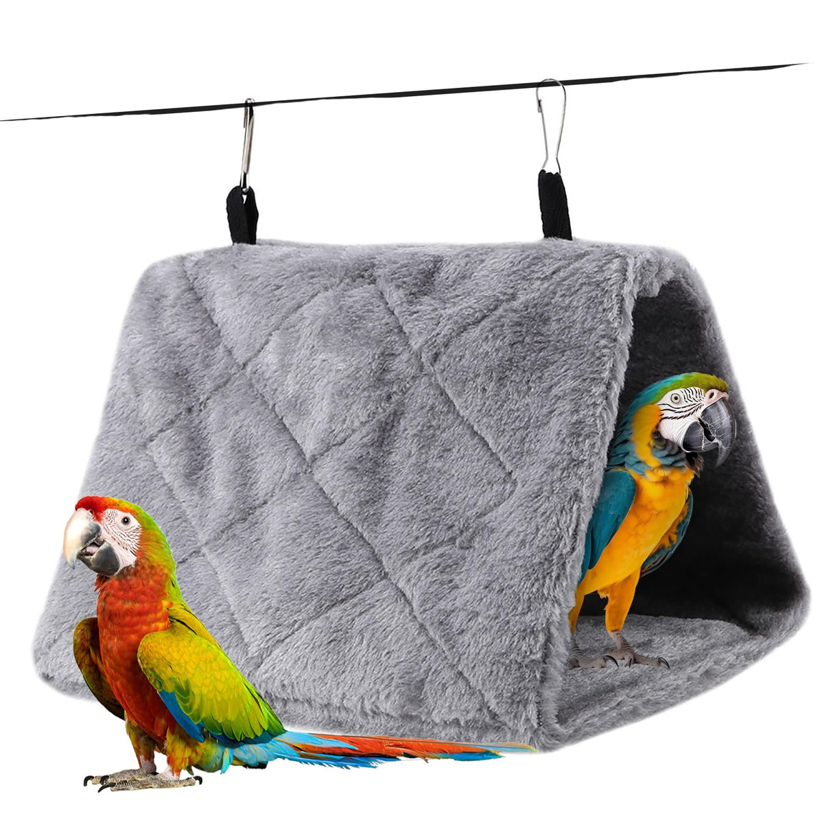 Haosie Warm Bird Nest House, Bird Bed for Cage Accessories, Parakeet Toys Hammock, Plush Parrot Hanging Hut Tent for Conure Cockatiel Lovebird Cockatoo