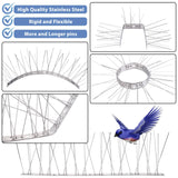 Bynccea Bird Spikes Stainless Steel Durable Bird for Small Birds, Poop-Disassembled Anti Bird Spikes Smooth Polishing Harmless Deterrent Nest Prevention Bird Off Spike
