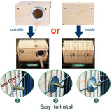 JSLZF Bird Nest, Parakeet Nest Box, Bird Breeding Box with Perch, Wood Budgie Nest Box for Bird, Parrot, Lovebirds, Parrotlet, Finch, Sparrow 7.8” x 4.7” x 4.7”