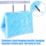 Winter Warm Bird Nest House Shed Hut Hanging Hammock Finch Cage Plush Fluffy Birds Hut Hideaway for Hamster Parrot Macaw Budgies Eclectus Parakeet Cockatiels Cockatoo Lovebird (M, Blue)