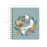Fringe Studio Paper Cover Non-Dated Weekly Planner, "BLUE BIRD" 7" w x 8.375" h, 160 pages, Juliana Tipton Collection (878PA001FSC)
