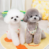 Floral Print Dog Dress Skirt for Small Medium Pet Skirt Soft Breathable Cotton Outfits