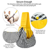 CUBY Dog and Cat Sling Carrier - Hands Free Reversible Small Pet Carrier Sling with Storage Pocket Design - Suitable for Puppy, Small Dogs Cats Outdoor Travel Walking(Yellow)