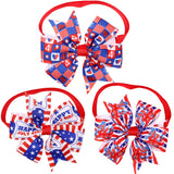 Spring Summer Dog Bow Ties 3.2" Bow Butterfly pet Ties Dog Ties Collar fit for Small and Middle Size pet (4th of July Pinwheel)