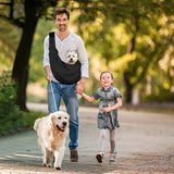 PETLOFT Reversible Dog Cat Sling Carrier, Small Dog Carrier, Adjustable Dog Sling, Hands Free Cross Body Carrier with Collar Hook for Dog/Cat/Bunny up to 11lb, Black