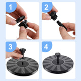 SHANCHAHUA Solar Fountain, 1.5W Solar Bird Bath Fountains Pump Floating Solar Powered Water Fountain with 6 Nozzles and Fixer, Solar Fountain for Bird Bath, Outdoors, Garden, Pond, Pool