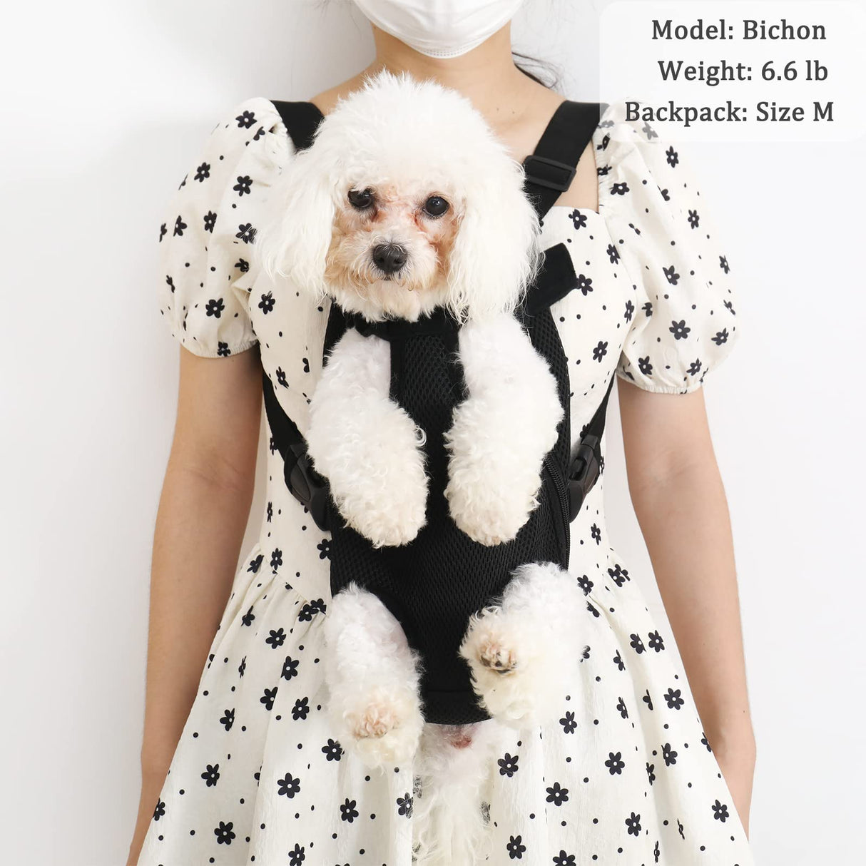 Adjustable Pet Carrier Backpack - Dog, Puppy & Cat Carrier for Travel, Hiking & Car - Front Carrier & Backpack in One