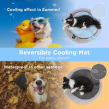 PEPPY BUDDIES Round Cooling Mat for Dos Reversible (Cool & Waterproof) Cooling pad for Dogs, Machine Washable- Ideal to Use it on Donut Beds,Sofa and Floor- Durable Eco Friendly Material