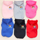Izefia Dog Hoodie - Pink Cotton Fleece Sweater for Small Dog & Puppy - Winter Warmth - XS