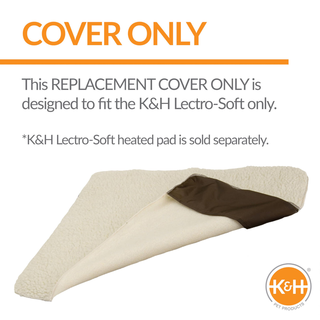 K&H Pet Products Lectro-Soft Outdoor Heated Dog & Cat Bed Replacement Cover, Fits K&H Lectro-Soft Medium Beds (Heated Bed Sold Separately), Machine Washable Soft Fleece Cover - 24 X 19in