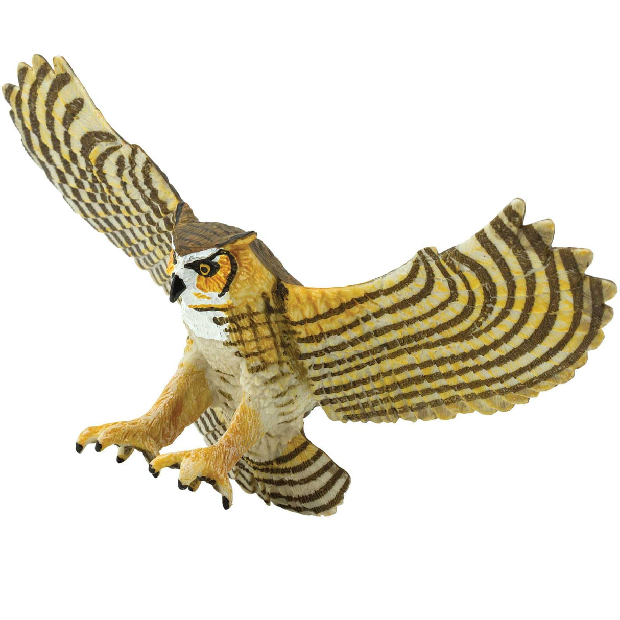 Safari Ltd. Great Horned Owl Figurine - Detailed 5.5" Plastic Model Figure - Fun Educational Play Toy for Boys, Girls & Kids Ages 3+