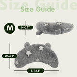 POMESEA Dog Calming Pillow Glow in The Dark, Soft U-Shaped Pet Pillows for Dogs & Cats, Machine Washable, Dog Neck Pillow, Joint Relief, Better Sleep (Medium, Gray)