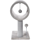 Gray Indoor Cat Tree With Hanging Ball 20.5Cat Tree With Tunnel Bed And Scratching Post Cat Tower