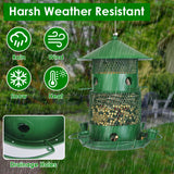 1Pc Wild Bird Feeder Squirrel-Proof Chew-Proof Metal Bird Seed Feeder Outdoor Hanging Bird Feeder With 360 Degree Circular Perches Water Cups For Yard Garden Patio