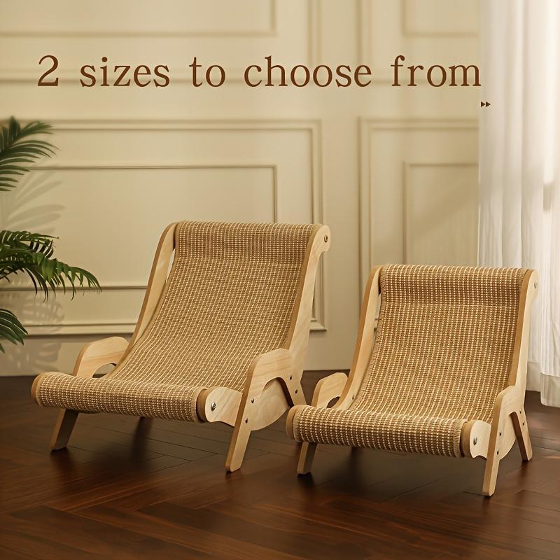 2-in-1 Cat Hammock And Scratching Post Durable Linen Rope Pet Rest Chair For All Seasons