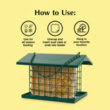 C&S EZ Fill Deluxe Suet and Snak Feeder with Roof & Platform, Suet Feeder for Wild Birds, Holds one 56 ounce suet cake