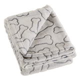 Bone Dry Embossed Bone Print Pet Blanket, 36x48", Taupe