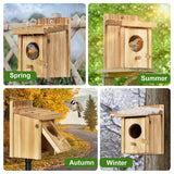 CLACKIBUKVYZ Small Bird House for Hummingbirds,Bird Houses for Outside,Humming Bird Houses for Outside,Outdoor Bird Box,Birdhouse,Bluebird House,Wooden Birdhouse with perches