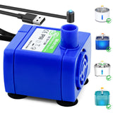 Supersuki Cat Water Fountain Pump, DR-DC 160 Submersible Water Pump with LED Light for Stainless Steel, Ceramic Pet Water Fountain, Automatic Cat Water Dispenser Motor Replacement