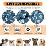 Rezutan Dog Blankets for Large Medium Dog Cat Soft Fuzzy Blanket Washable, Comfort Flannel, Fuzzy Soft Blankets for Dogs, Reversible Print, 41 x 31 inch,Dark Blue