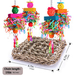 Parakeet Toys Bird Toys Conure Toys Birdcage Stands Bird Foraging Wall Seagrass Woven Hammock Swing Mat for Lovebirds,Cockatiel,Budgie and Other Small to Middle Birds