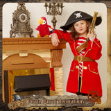 Funtery Halloween Stuffed Pirate Parrot on Shoulder Halloween Pirate Party Costume Plush Parrot Toys Accessory(Red)