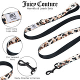 Juicy Couture Leopard Print Dog Harness and Leash Set – Adjustable Puppy Harness with Puppy Leash & Mesh Padding Dog Harness, Large