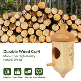 Hummingbird House, Small Hummingbird Houses for Outside, Wooden Bird House with Bow, String, Cute Gardening Gifts Home Decoration (Style-3, 1 Pack)