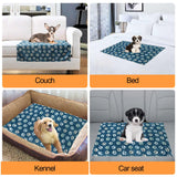 Rezutan Dog Blankets for Large Medium Dog Cat Soft Fuzzy Blanket Washable, Comfort Flannel, Fuzzy Soft Blankets for Dogs, Reversible Print, 41 x 31 inch,Dark Blue