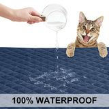 NICETOWN Waterproof Throw Blanket for Dogs & Indoor Cats, Washable Pet Furniture Floor Protector for Medium Large Dog Reversible Couch Cover, 52" Wide x 82" Long, 1 Panel, Navy/Stone Blue