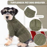 Dog Sweaters for Small Dogs Girl Fall Chihuahua Clothes Thick Small Dog Sweater Knitted Turtleneck Dog Clothes Stretchy Puppy Sweater Pet Pullover Knitwear Dog Outfits for Cold Weather (Green, Small)