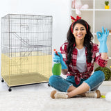 Shappy Large Bird Cage Seed Catcher,Bird Cage Cover Net Skirt Guard,Adjustable Soft Airy Mesh Net for Parrot Parakeet Macaw(118 x 15 Inch/ 300 x 37 cm,Yellow)
