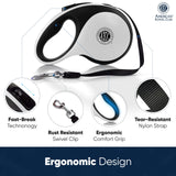 American Kennel Club Retractable Dog Leash, 16.4ft, Tangle-Free, Ergonomic Grip, One-Hand Brake, for Medium & Large Dogs up to 66