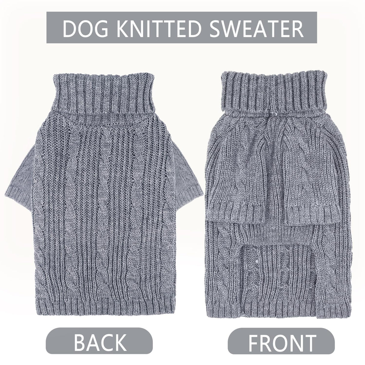 Winter Dog Clothes for Small Dogs Turtleneck Dog Sweaters Dog Knitted Warm Sweater Puppy Cold Weather Clothes Small Dog Pullover Sweater Fall Doggie Outfits Cat Apparel (Small)