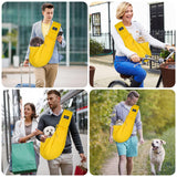 CUBY Dog and Cat Sling Carrier - Hands Free Reversible Small Pet Carrier Sling with Storage Pocket Design - Suitable for Puppy, Small Dogs Cats Outdoor Travel Walking(Yellow)