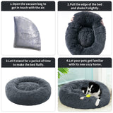 CEVICOLZE Small Cat Bed for Indoor Cats, Self-Warming Donut Kitty Bed for Small Cats Keeping Warm, Washable Pet Bed with Anti Slip Base, 23‘’ Darkgrey