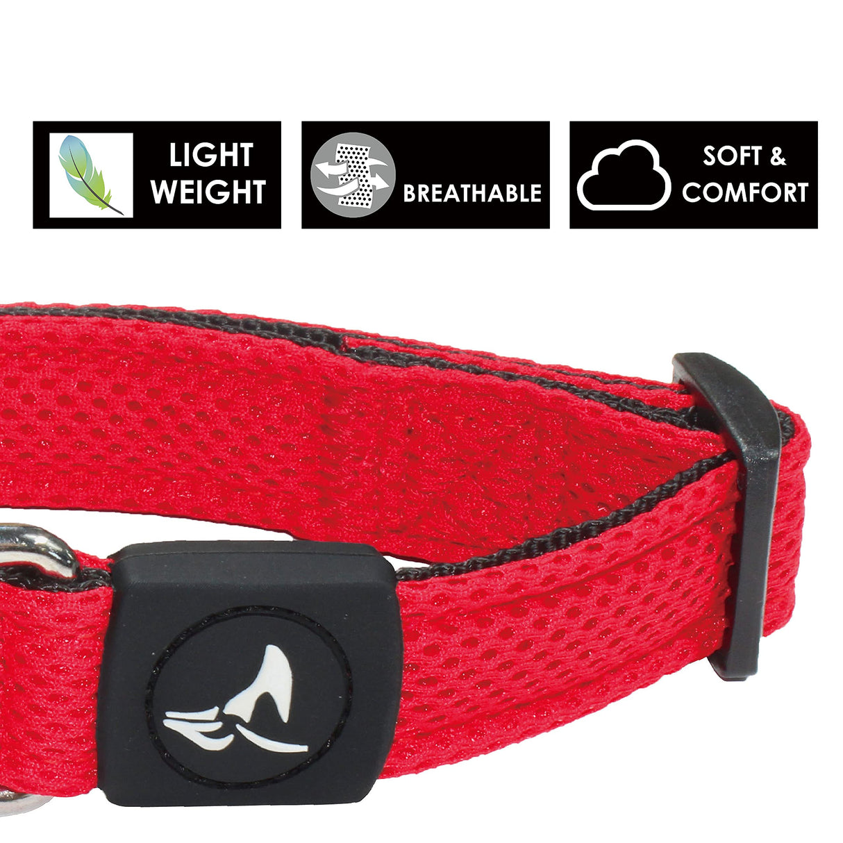 KRUZ PET Dog Collar for Small Dogs (Width- 5/8", Neck - 8"-12") Adjustable Pet Neck Band with Comfortable Soft Padding, Lifetime Durability, Heavy-Duty O-Ring (Red, X-Small)