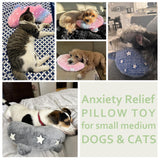 POMESEA Dog Calming Pillow Glow in The Dark, Soft U-Shaped Pet Pillows for Dogs & Cats, Machine Washable, Dog Neck Pillow, Joint Relief, Better Sleep (Medium, Gray)