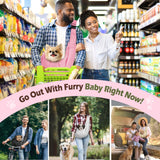 Pawaboo Small Dog Sling Carrier, Reversible Hands Free Dog Sling Carrier for Small Dogs Cats, Puppy Sling Carrier with Adjustable Strap Buckle & Safety Harness, Puppy Essentials, Pink