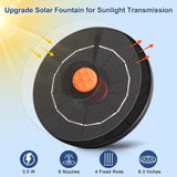 VOROSY 3.5W Solar Fountain, Upgrade Solar Water Fountain Pump Outdoor,Solar Bird Bath Fountains with 4 Fixed Rods & 8 Orange Nozzles for Bird Bath, Garden, Pond, Pool