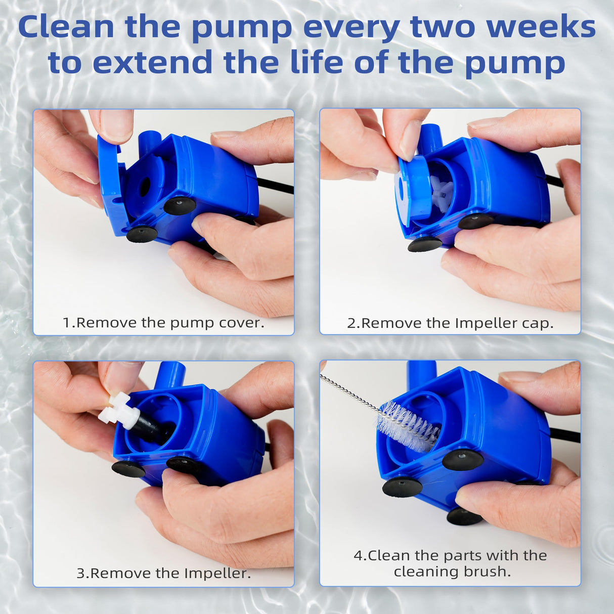 Supersuki Cat Water Fountain Pump, DR-DC 160 Submersible Water Pump with LED Light for Stainless Steel, Ceramic Pet Water Fountain, Automatic Cat Water Dispenser Motor Replacement