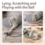 GooCare Cat Toy Scratcher Mat with Ball, 17" Size Natural Cotton Rope Dual Scratching Pad for Indoor Cats, Portable Furniture Protector for Wall, Carpets, Hand Washable (Yellow, 17"*17")
