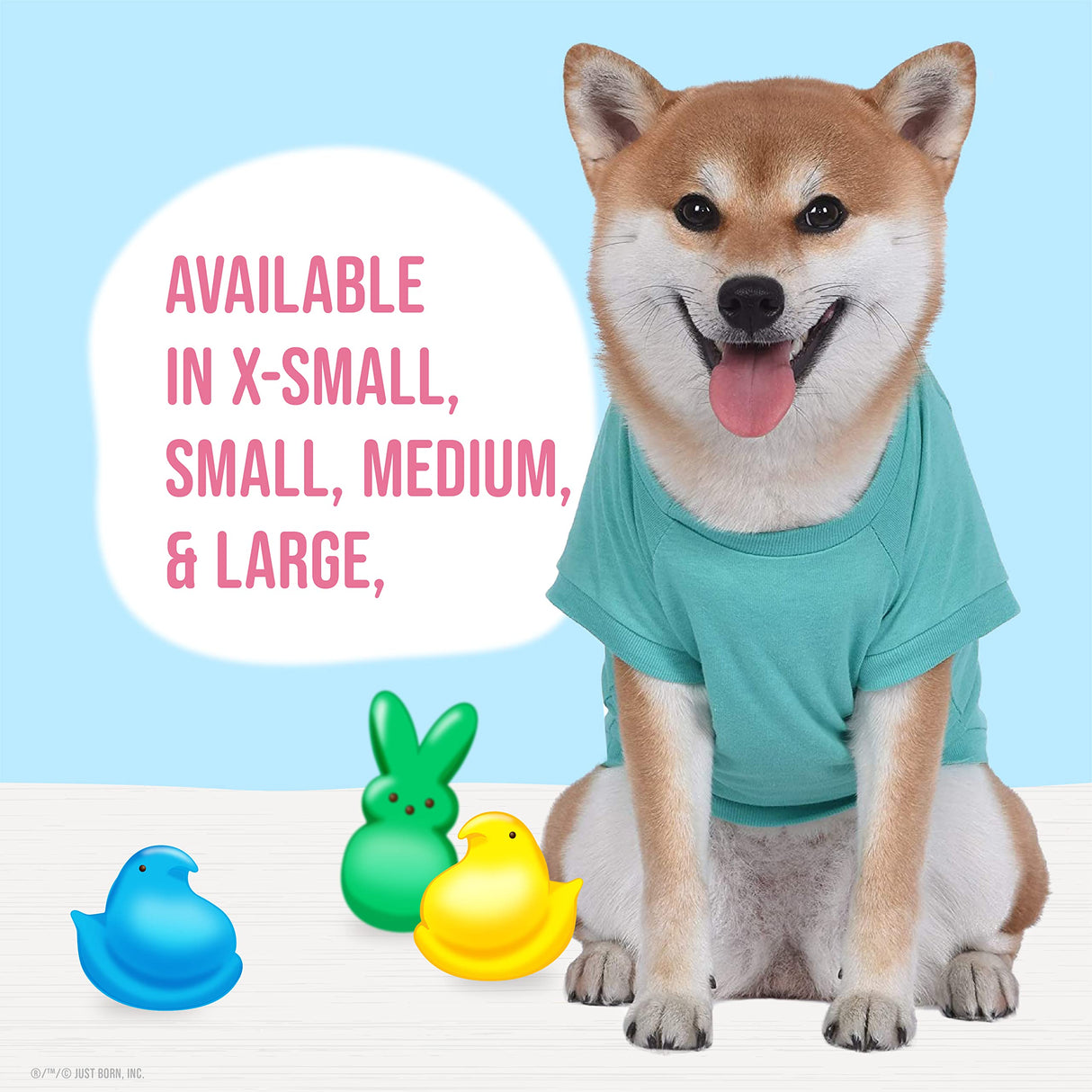 Peeps for Pets Call My Peeps Dog T Shirt - Teal Blue Dog T Shirt for Dogs Soft and Comfortable Machine Washable Dog Shirt - Officially Licensed Peeps Pet Dog Clothing,FF16040