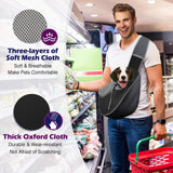 Pawaboo Pet Dog Sling Carrier, Hand Free Drawstring Dog Papoose with Adjustable Strap, Breathable Mesh Bag for Puppy Cat, Crossbody Satchel Dog Purse with Pocket for Outdoor, Dark Gray+Black, Small